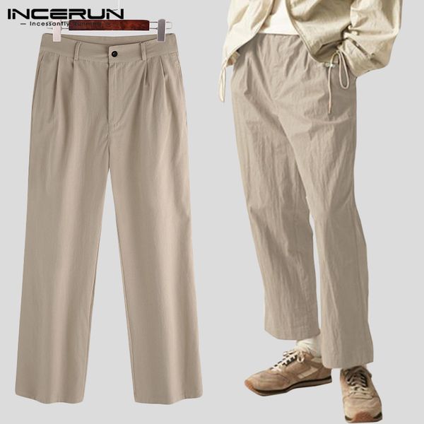 incerun men casual pants button cotton solid loose joggers vintage business leisure straight pants streetwear trousers men s-5xl, Black
incerun men casual pants button cotton solid loose joggers vintage business leisure straight pants streetwear trousers men s-5xl, Black