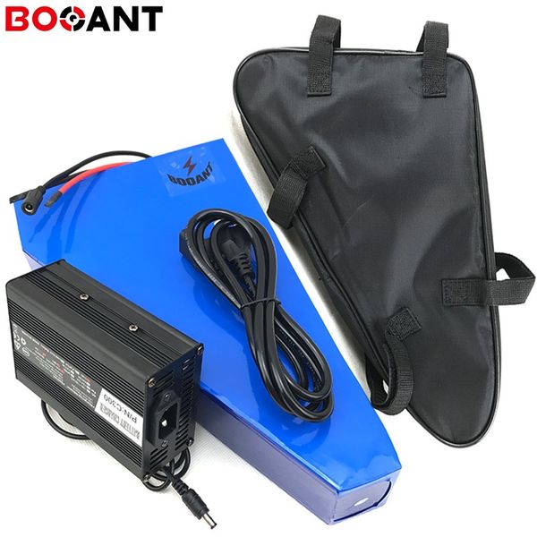Image of 13S 48v Rechargeable Triangle E-Bike Lithium Battery 48v 30ah 1500w Electric Bike Battery for LG 18650 cell +5A Charger 50A BMS