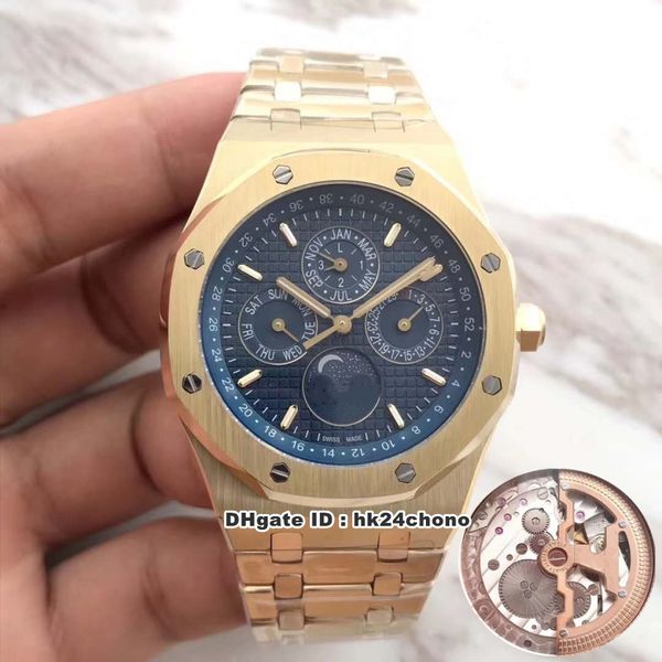 7 styles bf 41mm perpetual calendar cal.5134 automatic mens watch 26574ba.oo.1220ba.01 blue dial 18k gold steel strap gents watches, Slivery;brown
7 styles bf 41mm perpetual calendar cal.5134 automatic mens watch 26574ba.oo.1220ba.01 blue dial 18k gold steel strap gents watches, Slivery;brown