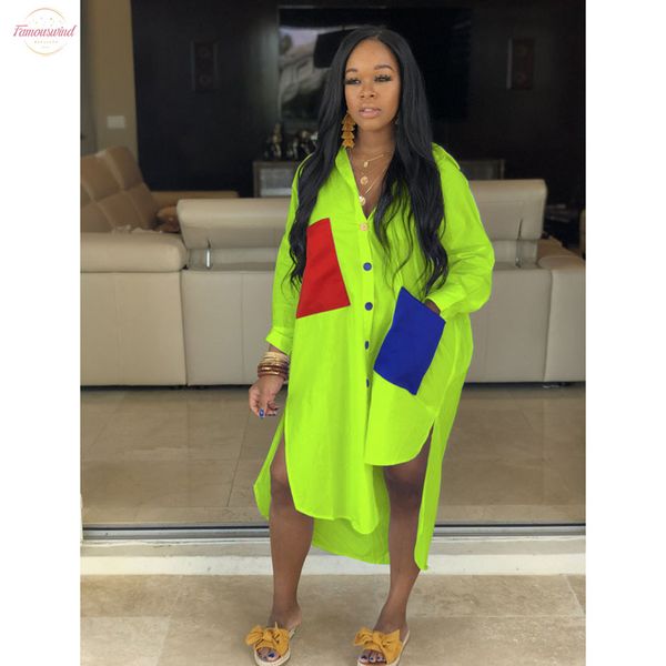 neon green casual shirt dress twill women plus size vestidos clothes long sleeve loose midi dresses button up slit dress, Black;gray
neon green casual shirt dress twill women plus size vestidos clothes long sleeve loose midi dresses button up slit dress, Black;gray