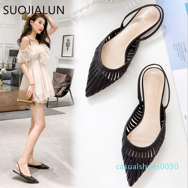 suojialun 2019 new women flat sandals brand design pointed toe slip on sandal mule low heel strap dress women outdoor slides c30, Black
suojialun 2019 new women flat sandals brand design pointed toe slip on sandal mule low heel strap dress women outdoor slides c30, Black