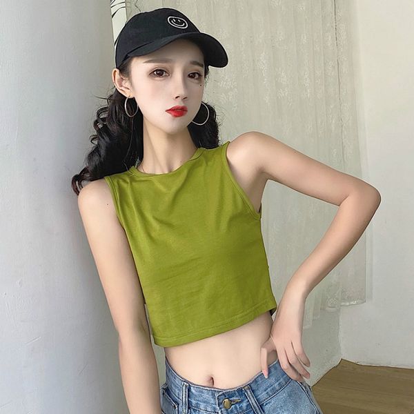 summer ladies round neck solid color sleeveless t-shirt slim vest girl short camisole casual bottoming shirt yoga top, White;red
summer ladies round neck solid color sleeveless t-shirt slim vest girl short camisole casual bottoming shirt yoga top, White;red