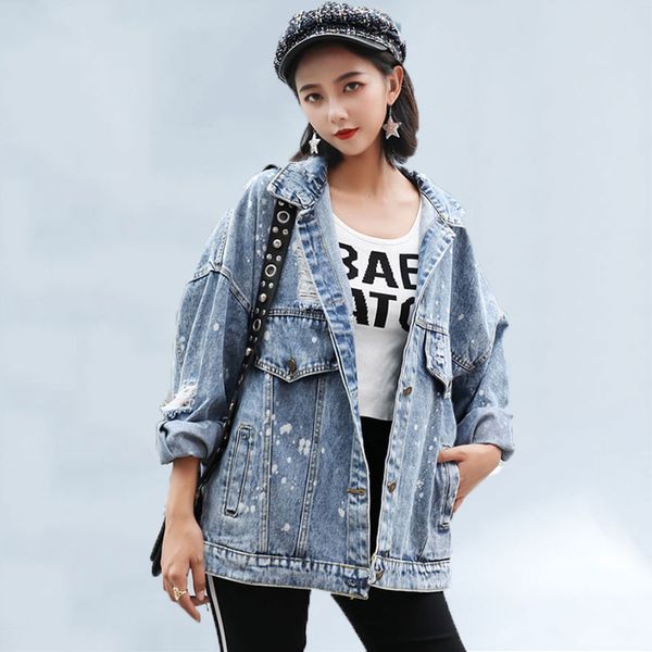 2019 false two piece hooded denim jacket women autumn applique jeans outwear female single breasted frayed hole jeans coats 443, Black;brown
2019 false two piece hooded denim jacket women autumn applique jeans outwear female single breasted frayed hole jeans coats 443, Black;brown