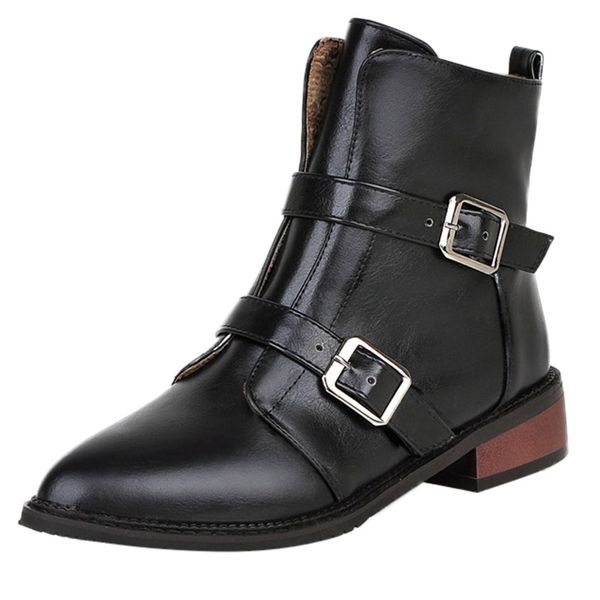 sagace new fashion women boots retro buckle low-heeled non-slip shoes pointed-toe short boots causal shoes booties, Black
sagace new fashion women boots retro buckle low-heeled non-slip shoes pointed-toe short boots causal shoes booties, Black
