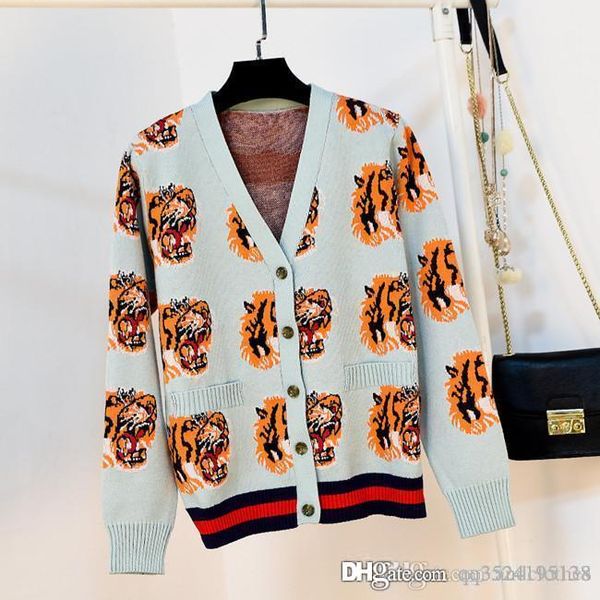 2020 новой осень и зима женщина трикотаж покрытых tiger печатающей головки v-образный вырез трикотажных рубашек роскошных женщин дизайнер св, White;black
2020 новой осень и зима женщина трикотаж покрытых tiger печатающей головки v-образный вырез трикотажных рубашек роскошных женщин дизайнер св, White;black
