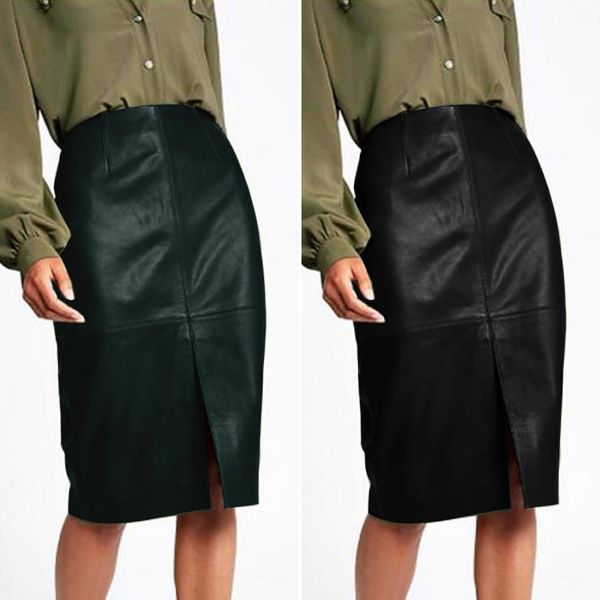 stylish office lady pu leather skirts women's vestidos zanzea high waist pencil skirt female front split faldas saia oversized, Black
stylish office lady pu leather skirts women's vestidos zanzea high waist pencil skirt female front split faldas saia oversized, Black