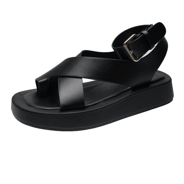 white leather low heel sandals for women casual clip-toe cross strap sandalias woman summer 2020 platform shoes b247, Black
white leather low heel sandals for women casual clip-toe cross strap sandalias woman summer 2020 platform shoes b247, Black