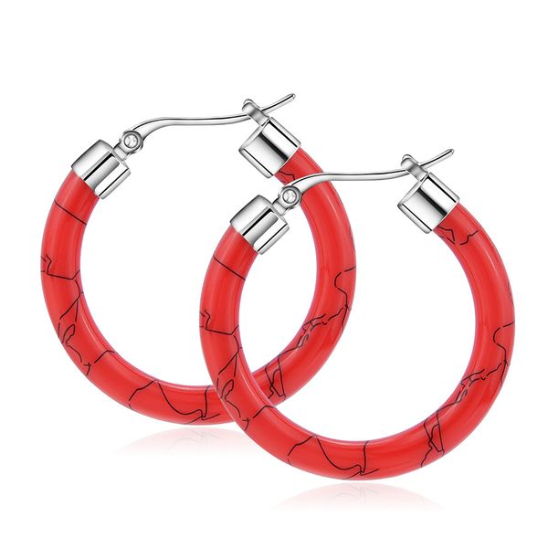 4 colors fashion stainless titanium steel circle hoop earring for women resin popular round white/blue/red/black femme brinco, Golden;silver
4 colors fashion stainless titanium steel circle hoop earring for women resin popular round white/blue/red/black femme brinco, Golden;silver