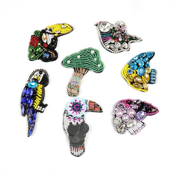 gugutree beaded embroidery parrot bird fish patch animal cartoon patches badges applique patches for clothing sk-74, Black
gugutree beaded embroidery parrot bird fish patch animal cartoon patches badges applique patches for clothing sk-74, Black