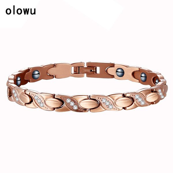 olowu women stainless steel zircon power bracelet rose gold letter x shaped energy health magnetic germanium bracelets 19 cm, Golden;silver
olowu women stainless steel zircon power bracelet rose gold letter x shaped energy health magnetic germanium bracelets 19 cm, Golden;silver