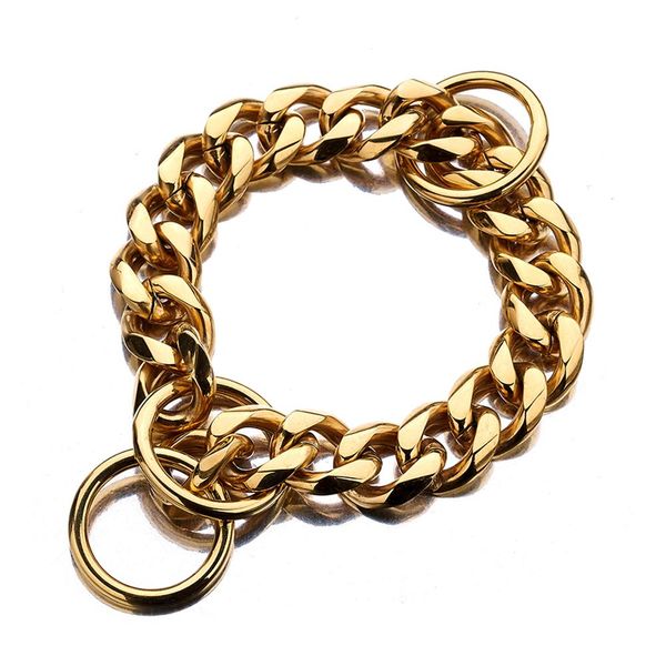 15mm strong various color stainless steel gold training choke chain dog collar, Silver
15mm strong various color stainless steel gold training choke chain dog collar, Silver