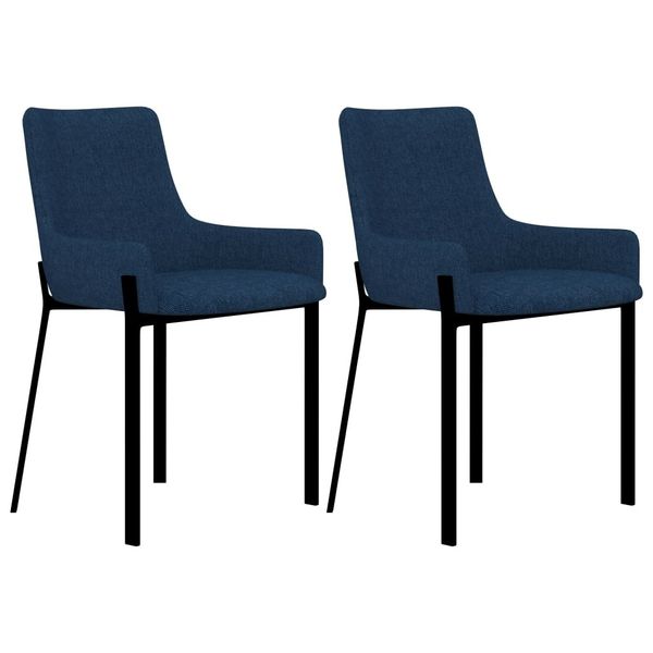 dining chairs 2 pieces. blue fabric patio benches