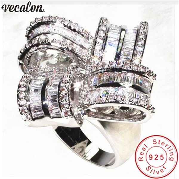 vecalon deluxe promise ring 925 sterling silver diamond big engagement wedding band rings for women party jewelry, Slivery;golden
vecalon deluxe promise ring 925 sterling silver diamond big engagement wedding band rings for women party jewelry, Slivery;golden
