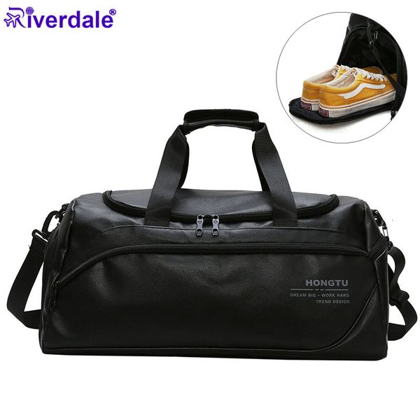 

big capacity men sports bag for gym waterproof man duffle bag organizer portable leather women travel hand luggage training