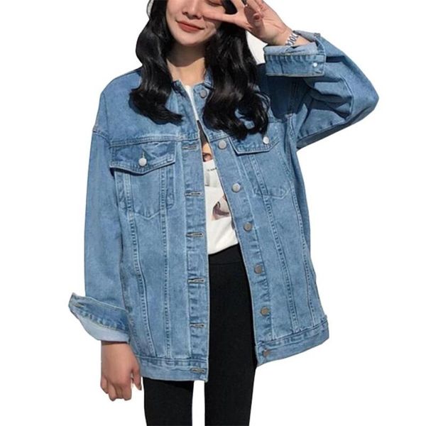 solid turn-down collar jean jacket for women loose casual blue fashion women coats female outwear denim feminine plus size 5xl, Black;brown
solid turn-down collar jean jacket for women loose casual blue fashion women coats female outwear denim feminine plus size 5xl, Black;brown