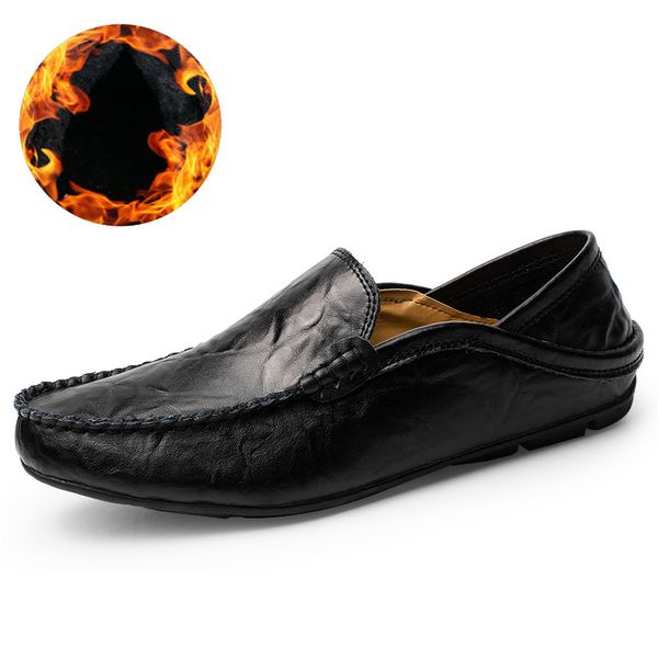winter men shoes casual genuine leather loafers male loafers slip on warm with fur plush footwear driving shoes fashion big size, Black
winter men shoes casual genuine leather loafers male loafers slip on warm with fur plush footwear driving shoes fashion big size, Black