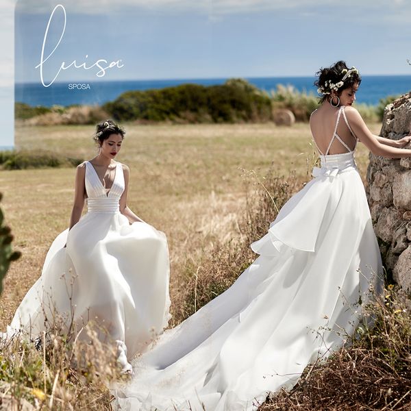 2020 bohemian bridal dresses v neck beaded sleeveless wedding dress backless bow sash sweep train custom made chiffon robes de mariée, White
2020 bohemian bridal dresses v neck beaded sleeveless wedding dress backless bow sash sweep train custom made chiffon robes de mariée, White