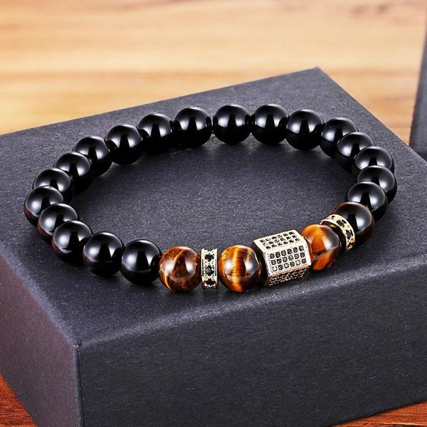 matte onyx stone&tiger eye combination stitching with cubic zircon hand jewelry beads bracelet elastic stretch men bracelet gift, Black
matte onyx stone&tiger eye combination stitching with cubic zircon hand jewelry beads bracelet elastic stretch men bracelet gift, Black