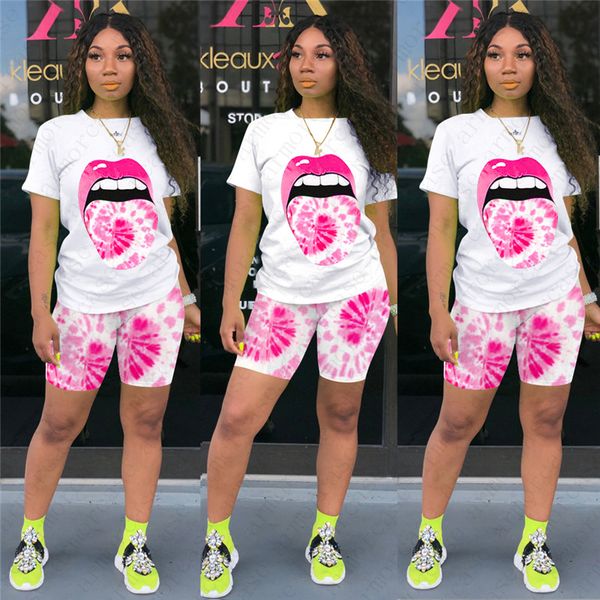 brand women two piece outfits tie dye printed sports casual pants set designer lip short sleeve t shirt shorts sports suit fashion d52805, White
brand women two piece outfits tie dye printed sports casual pants set designer lip short sleeve t shirt shorts sports suit fashion d52805, White