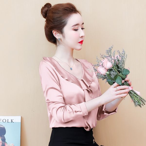 new style slim designer satin shirts women runway fashion lantern sleeve ruffle neck ladies elegant blouses plus size office shirt, White
new style slim designer satin shirts women runway fashion lantern sleeve ruffle neck ladies elegant blouses plus size office shirt, White