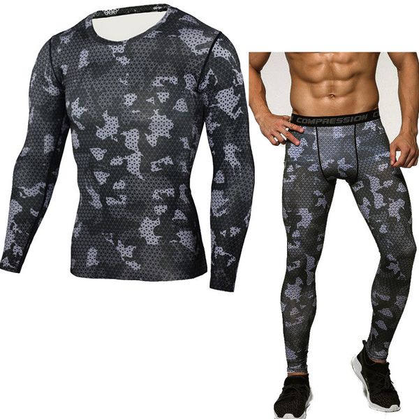 camouflage sports set sport suit long t shirt+pants gym clothing men quick dry compression clothing ropa deportiva hombre, Black;blue
camouflage sports set sport suit long t shirt+pants gym clothing men quick dry compression clothing ropa deportiva hombre, Black;blue