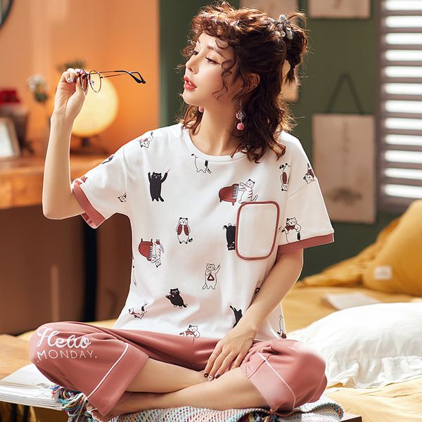 summer 2019 women pajamas cute cartoon print bow round neck t-shirt shorts pijama mujer verano kawaii pajama set pizama damska, Black;red
summer 2019 women pajamas cute cartoon print bow round neck t-shirt shorts pijama mujer verano kawaii pajama set pizama damska, Black;red