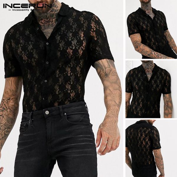 incerun men mesh lace shirt see through plain lapel short sleeve blouse party nightclub shirts men summer slim clubwear blouse, White;black
incerun men mesh lace shirt see through plain lapel short sleeve blouse party nightclub shirts men summer slim clubwear blouse, White;black