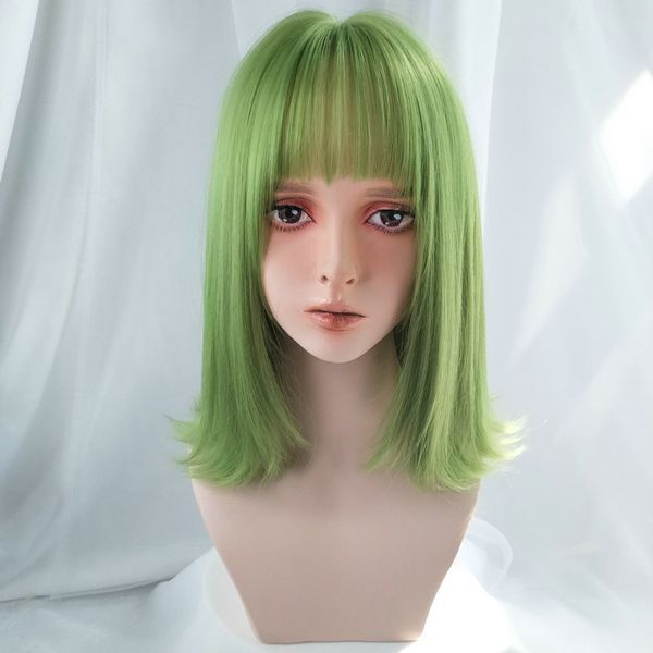 vicwig women's medium length synthetic wig with bangs light green straight hair heat-resistant wig cosplay, Black
vicwig women's medium length synthetic wig with bangs light green straight hair heat-resistant wig cosplay, Black