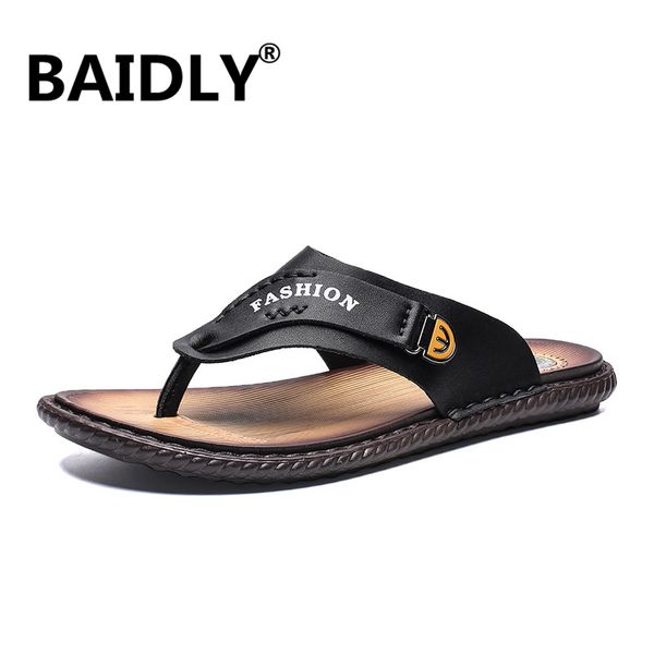 brand summer flip flops leather men's slippers beach sandals shoes multifunction leather men flip flops, Black
brand summer flip flops leather men's slippers beach sandals shoes multifunction leather men flip flops, Black