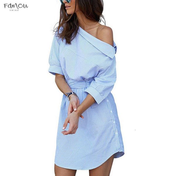 2019 Women Fashion Loose Blue Striped Long Sleeve Shirt Dress Sexy Dresses Side Half Sleeve Waistband Casual Mini Asymmetrical
2019 Women Fashion Loose Blue Striped Long Sleeve Shirt Dress Sexy Dresses Side Half Sleeve Waistband Casual Mini Asymmetrical