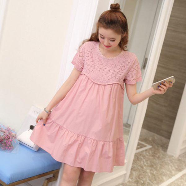 summer lace dress loose summer cotton fashion mother pregnant woman skirt short sleeve korean version maternity clothes, White
summer lace dress loose summer cotton fashion mother pregnant woman skirt short sleeve korean version maternity clothes, White