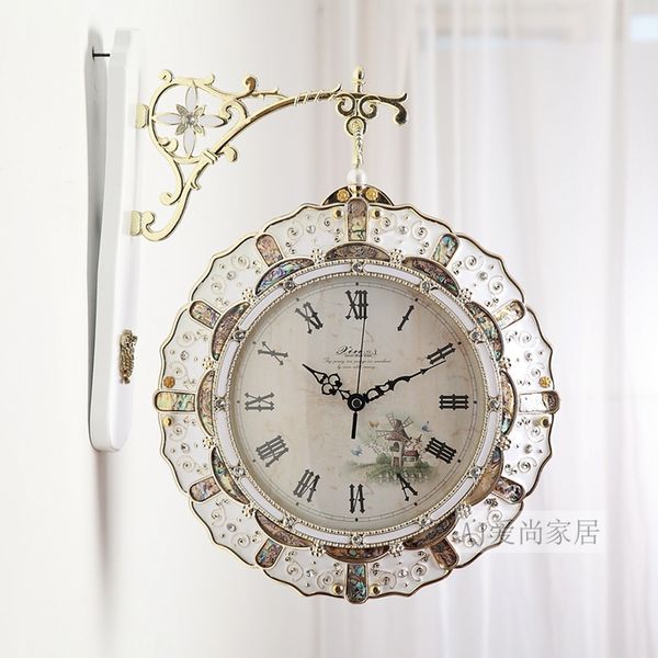 double-sided large 3d wall clock vintage wood metal silent shabby chic ironwork quartz wall watch horloge mural decor sc310
double-sided large 3d wall clock vintage wood metal silent shabby chic ironwork quartz wall watch horloge mural decor sc310