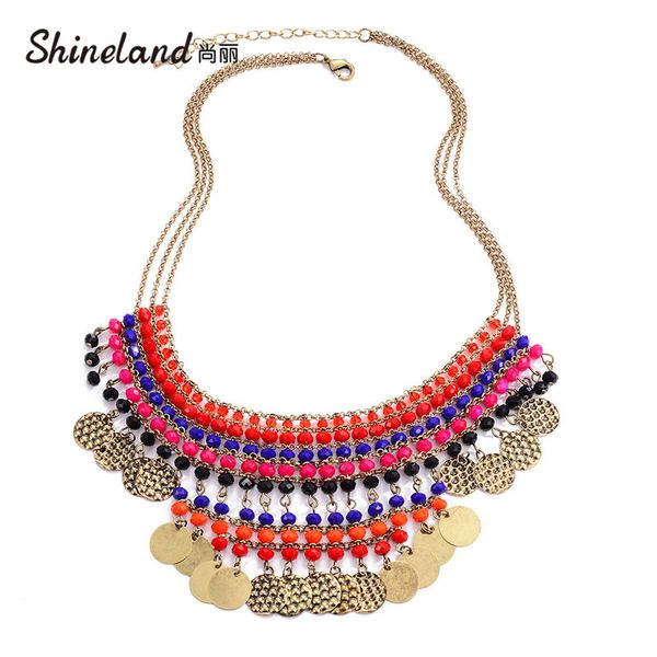shineland vintage bohemian ethnic maxi coin colorful beads necklace statement big collar tassel multilayer choker necklace gift, Silver
shineland vintage bohemian ethnic maxi coin colorful beads necklace statement big collar tassel multilayer choker necklace gift, Silver