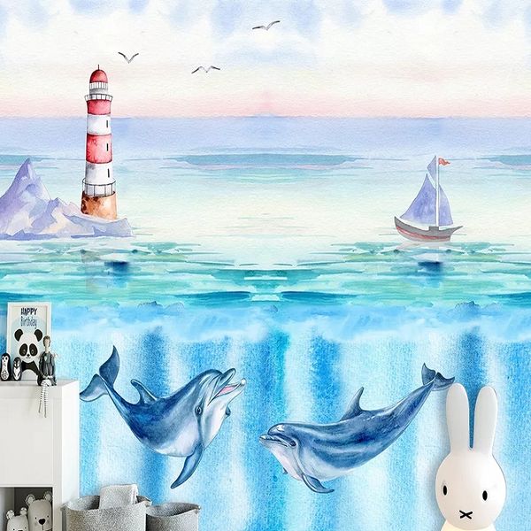 custom large mural 3d wallpaper cartoon underwater world dolphin lighthouse bedroom mural tv back wall decor deep 5d embossed
custom large mural 3d wallpaper cartoon underwater world dolphin lighthouse bedroom mural tv back wall decor deep 5d embossed