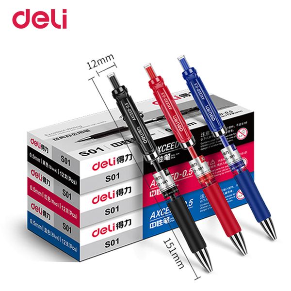 deli quality 0.5mm colored ballpoint gel pen for school writing office stationery supply kawaii press pen refill black blue red
deli quality 0.5mm colored ballpoint gel pen for school writing office stationery supply kawaii press pen refill black blue red