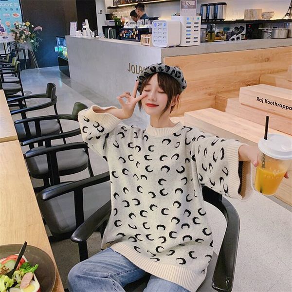 women's sweaters avocado green sweater head 2021 early autumn solid color geometric elements long sleeve loose joker top, White;black
women's sweaters avocado green sweater head 2021 early autumn solid color geometric elements long sleeve loose joker top, White;black