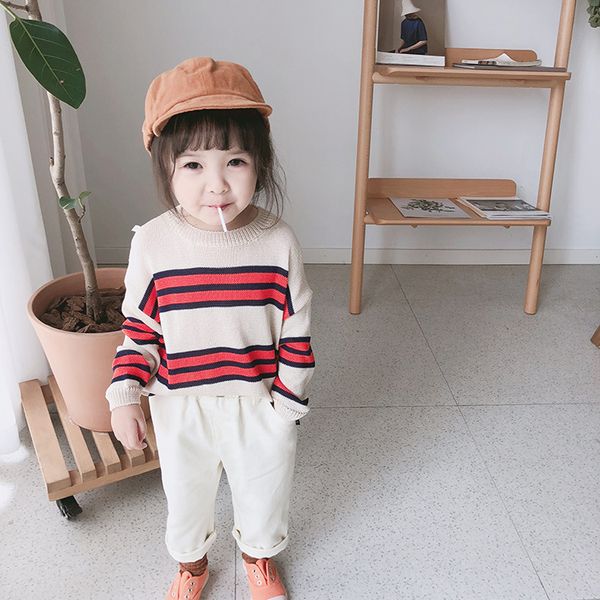 korean-style kids' sweater 2019 spring and autumn new style stripes girl's knitted shirt children ice cotton line baby sweater, Blue
korean-style kids' sweater 2019 spring and autumn new style stripes girl's knitted shirt children ice cotton line baby sweater, Blue