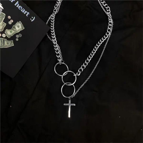 fashionista harajuku style hip-hop cross titanium steel pendant combination multi-level circle men and women necklace, Silver
fashionista harajuku style hip-hop cross titanium steel pendant combination multi-level circle men and women necklace, Silver