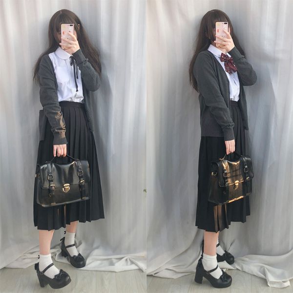 female school uniforms set 2020 new fashion school wind suit high female students uniform long skirt suits 4 pcs, White
female school uniforms set 2020 new fashion school wind suit high female students uniform long skirt suits 4 pcs, White