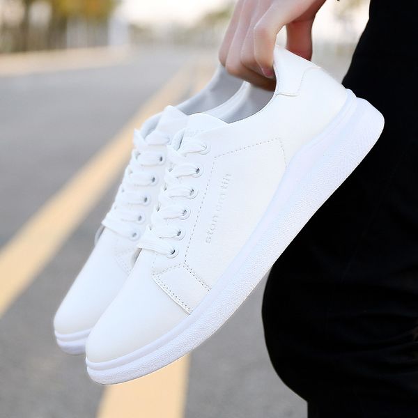 2019 small white shoes men's pu leather casual shoes beach skid rubber outdoors sneakers men, Black
2019 small white shoes men's pu leather casual shoes beach skid rubber outdoors sneakers men, Black