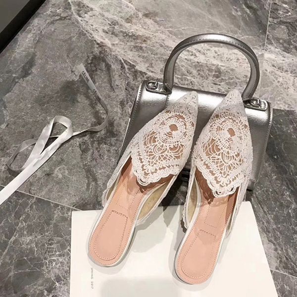 pointed toe flat heel lace mules white flower embroidery hollow out summer slides leather sole formal slippers shoe, Black
pointed toe flat heel lace mules white flower embroidery hollow out summer slides leather sole formal slippers shoe, Black