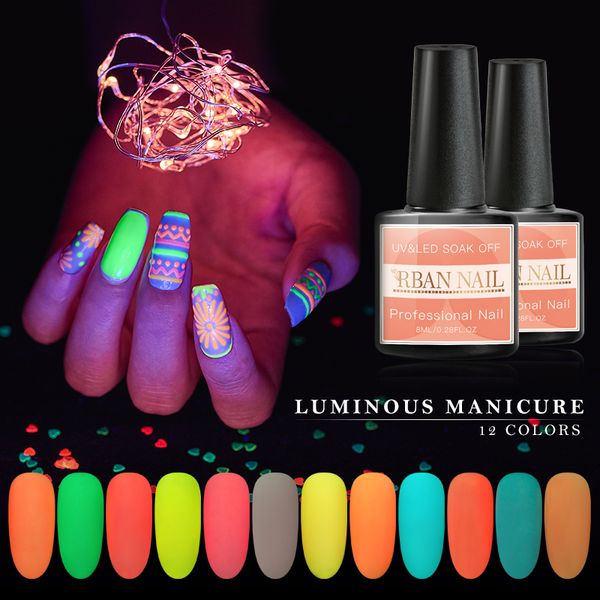 rban nail 8ml luminous gel nail polish glow in dark fluorescent neon luminous uv led gel soak off 12 colors lacquer varnish, Red;pink
rban nail 8ml luminous gel nail polish glow in dark fluorescent neon luminous uv led gel soak off 12 colors lacquer varnish, Red;pink