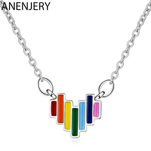 anenjery 925 sterling silver delicate rainbow colorful heart pendant necklace for fashion women jewelry gift wholesale s-n485
anenjery 925 sterling silver delicate rainbow colorful heart pendant necklace for fashion women jewelry gift wholesale s-n485