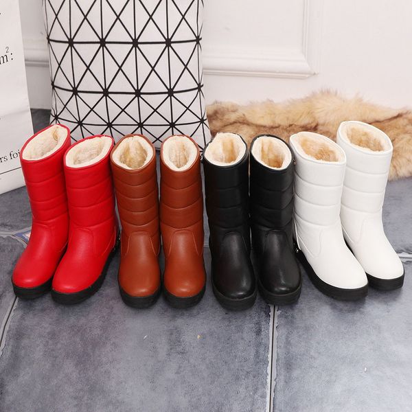 women leather boots waterproof solid winter warm snow boots round toe shoes soft fashion leisure comfortable daily wild, Black
women leather boots waterproof solid winter warm snow boots round toe shoes soft fashion leisure comfortable daily wild, Black