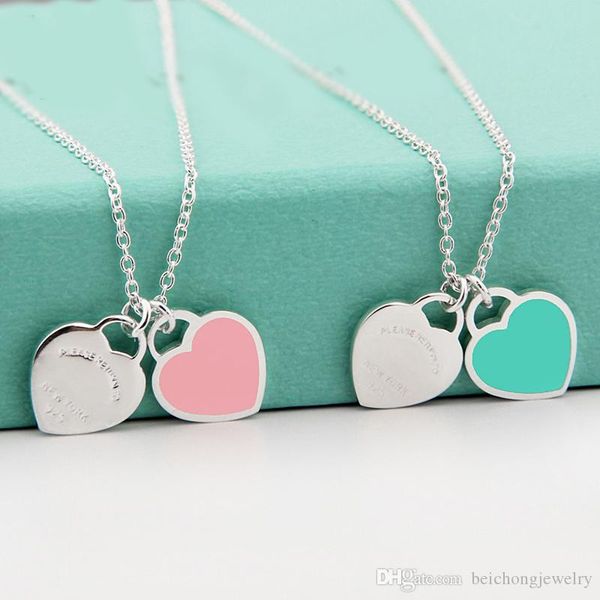 beichong fashion two love blue heart pendant necklaces gold-color stainless steel necklaces simple pendant women necklace girl gift, Silver
beichong fashion two love blue heart pendant necklaces gold-color stainless steel necklaces simple pendant women necklace girl gift, Silver