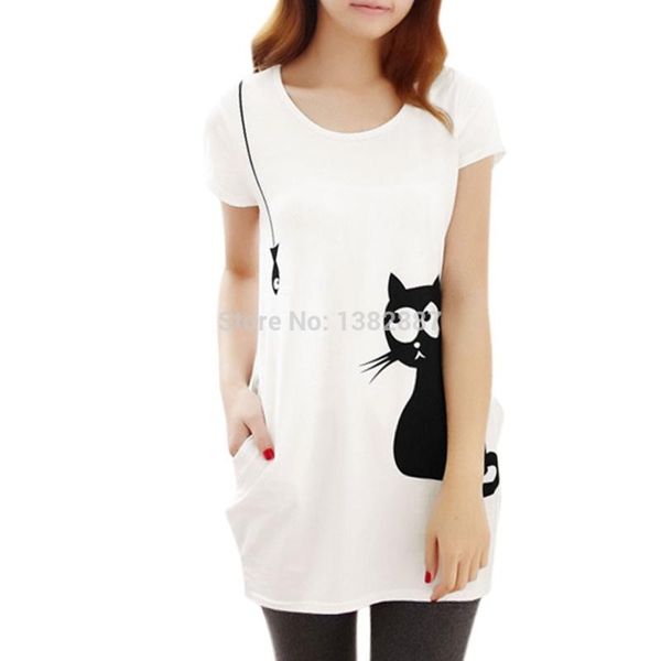 women's t-shirt women round neck short sleeve cat prints loose tunic shirt white discount 40
women's t-shirt women round neck short sleeve cat prints loose tunic shirt white discount 40
