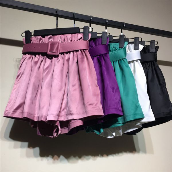 new women vintage slim sashes thin wide leg short rayon satin light shiny summer shortselastic waist loose shorts female, White;black
new women vintage slim sashes thin wide leg short rayon satin light shiny summer shortselastic waist loose shorts female, White;black