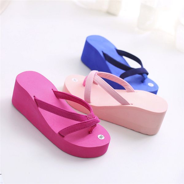 slippers summer women high heel flip flops wedge platform beach shoes sandals peep toe foam flop slipper m23, Black
slippers summer women high heel flip flops wedge platform beach shoes sandals peep toe foam flop slipper m23, Black