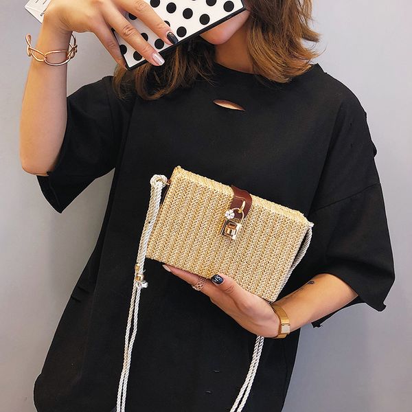 women straw square messenger bags vintage style hasp retro diagonal flap shoulder bag for women and girls beach bags
women straw square messenger bags vintage style hasp retro diagonal flap shoulder bag for women and girls beach bags