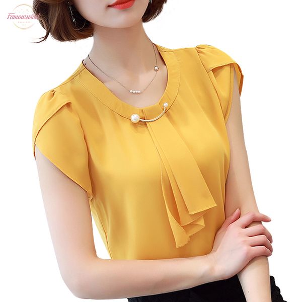 2020 summer solid chiffon blouse shirt women short sleeve shirt women ladies crew neck office blouses fashion blusas chemise femme, White
2020 summer solid chiffon blouse shirt women short sleeve shirt women ladies crew neck office blouses fashion blusas chemise femme, White
